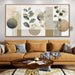 Large Boho Wall Art for Living Room 29 X 58 in Green Botanical Boho Wall Art Modern Canvas Art Wall Decor Natural Abstract Geometry Lines Prints Picture Ready to Hang with Framed