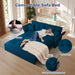 Blue Queen Size ThreeInOne Convertible Sleeper Sofa