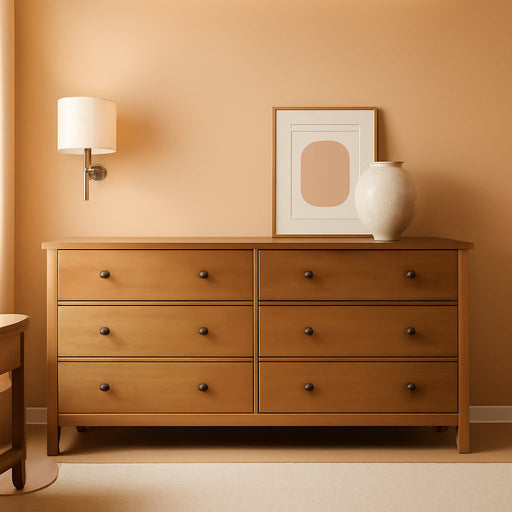 Shaker 6-Drawer Dresser, Solid Wood with a Walnut Finish