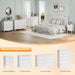 White Dresser 6 Drawer, Wood Dresser Chest of Drawers, Clothes Dressers for Bedroom with Curved Legs and Grooved Drawer Front, French, 47.24" W*15.75" D*33" H