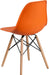 Elon Series Orange Plastic Chair with Wooden Legs for Versatile Kitchen, Dining Room, Living Room, Library or Desk Use