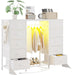 55"W Dresser with Hanging Rack,10 Fabric Drawers & Hooks for Bedroom
