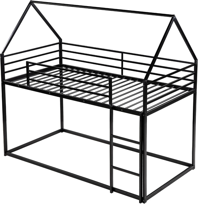 Full Over Full Metal Bed CharcoalPowderCoatedFinish Roof