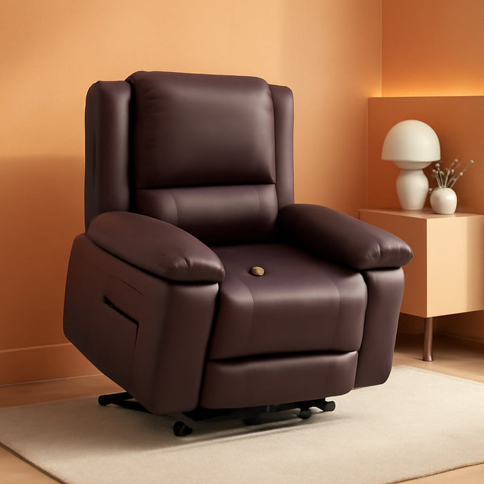 Oversized Wide Power Lift Recliner Chair - Heat and Massage, Adjustable Back and Legs, PU Leather Electric Lift Chair Designed for the Elderly and People with Mobility Impaired