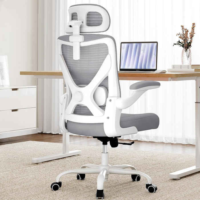 Ergonomic Office Chair: Mesh Desk Chair Comfy with Headrest& Lumbar Support