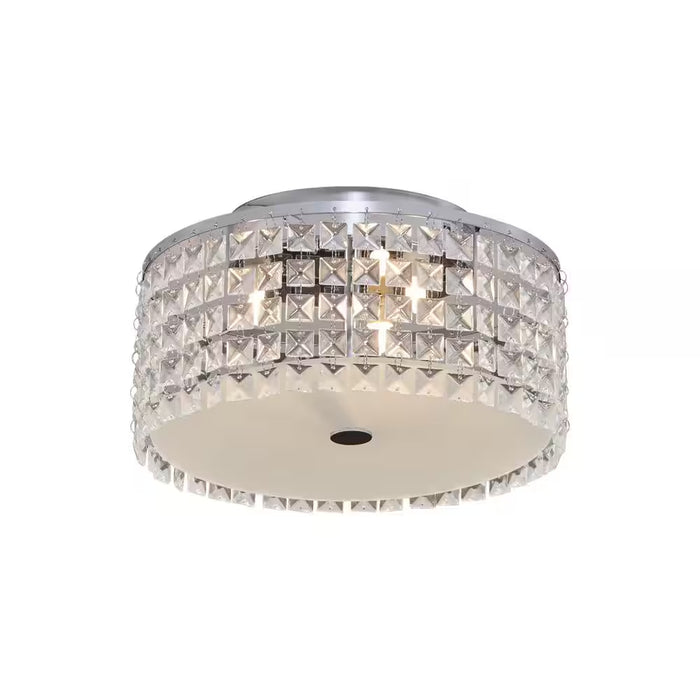 Glam Cobalt 3-Light Brushed Chrome Ceiling Light