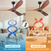 60 Inch Ceiling Fan No Light, Wood Indoor Outdoor Ceiling Fans for Patios Living Room Bedroom Gazebo, Big High CFM Wet Rated Wooden Propeller Ceiling Fan for Sloped Ceiling (Walnut)