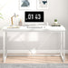 White Computer Desk, Modern Home Office Desk, Small Wood Study Writing Table Workstation for Bedroom Living Room, 47 Inch