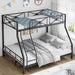 JetBlack IndustrialGrade Steel Twin Over Full BunkBed