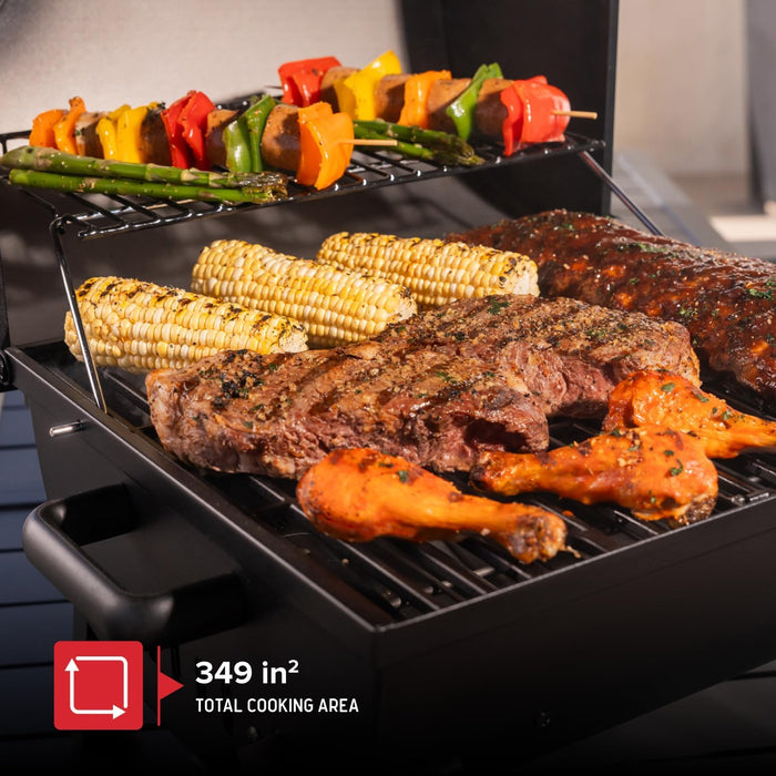 17.5" Portable Charcoal Grill with Adjustable Chimney Vent, 349 SQ. in Cooking Area, Table Top Grill for Camping, Outdoor Cooking, Patios, and More – 820-0258
