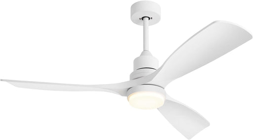 52 Inch Ceiling Fan with Lights Remote Control, White Ceiling Fans 3 Color Temperature, 3 Downrods, 3 Blades Modern Fan Quiet Reversible DC Motor, Timer, 6 Speed for Patio Outdoor