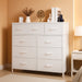 Nine Drawer Fabric Dresser With SteelFrame WalnutFinish