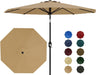 9FT Patio Umbrella 8 Sturdy Ribs Outdoor Table Umbrella, Tan