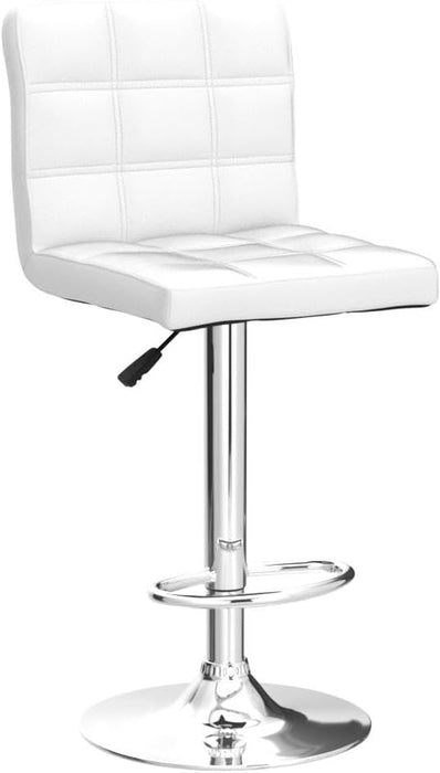 X-Large Bar Stools - Counter Chairs Adjustable Counter Height Swivel Barstools Set of 4, Square PU Leather Kitchen Counter Height Bar Stools, Kitchen Island Chairs,White