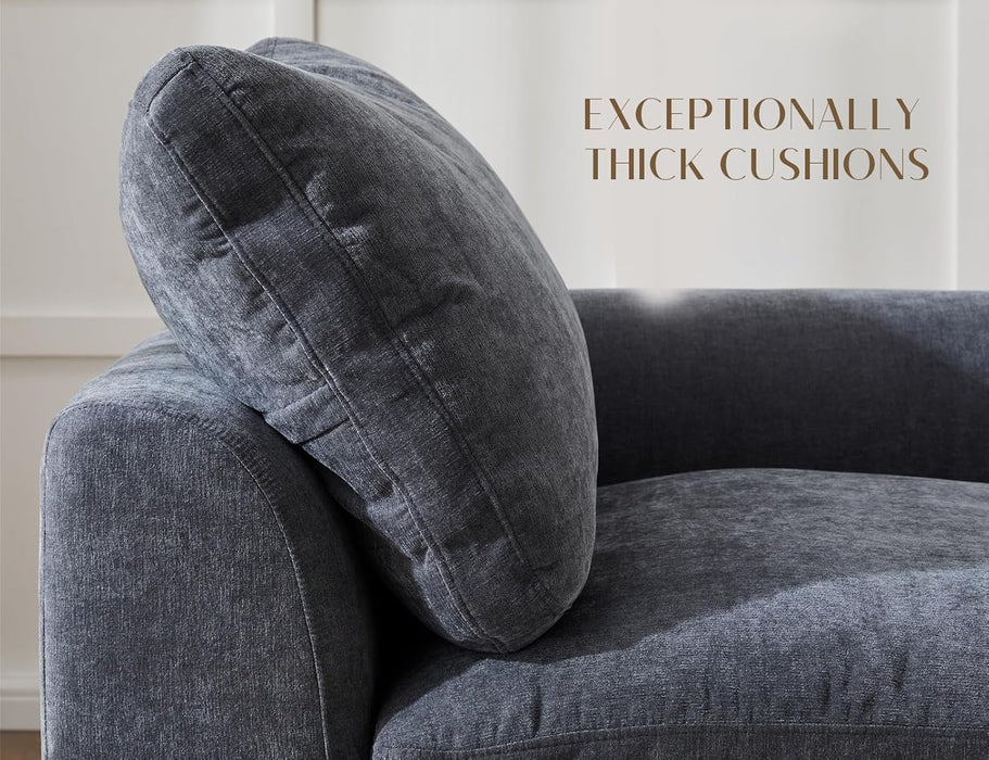 110 Inch Cloud Convertible Sectional Sofa GreyFabric