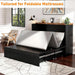 Queen Murphy Bed With Black IntegratedChargingStations LedLighting
