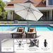 CROWN SHADES 9 Ft Patio Umbrella with Auto-Tilt & Olefin Fabric - Patented 45°Edge Connection Wind Resistant Outdoor Umbrella for Table, Pool, Beach, Effortless Crank System