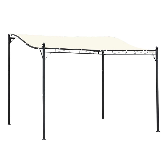 10' X 10' Outdoor Pergola Gazebo, Canopy W/ Drain Holes, Cream