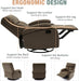 Swivel Rocker Recliner Adults, Rocking Small Recliner Chair for Small Spaces, Small Rocker Recliner Chair for Living Room, RV, Nursery, Bedroom, Light Brown