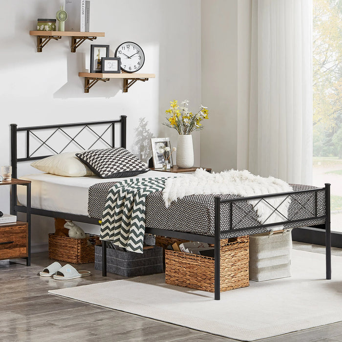 3-Piece Modern Bedroom Sets Include Queen Bed Frame + 2 White Nightstands