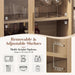 60" Modern Buffet Cabinet with Storage, Curved 4-Door Sideboard