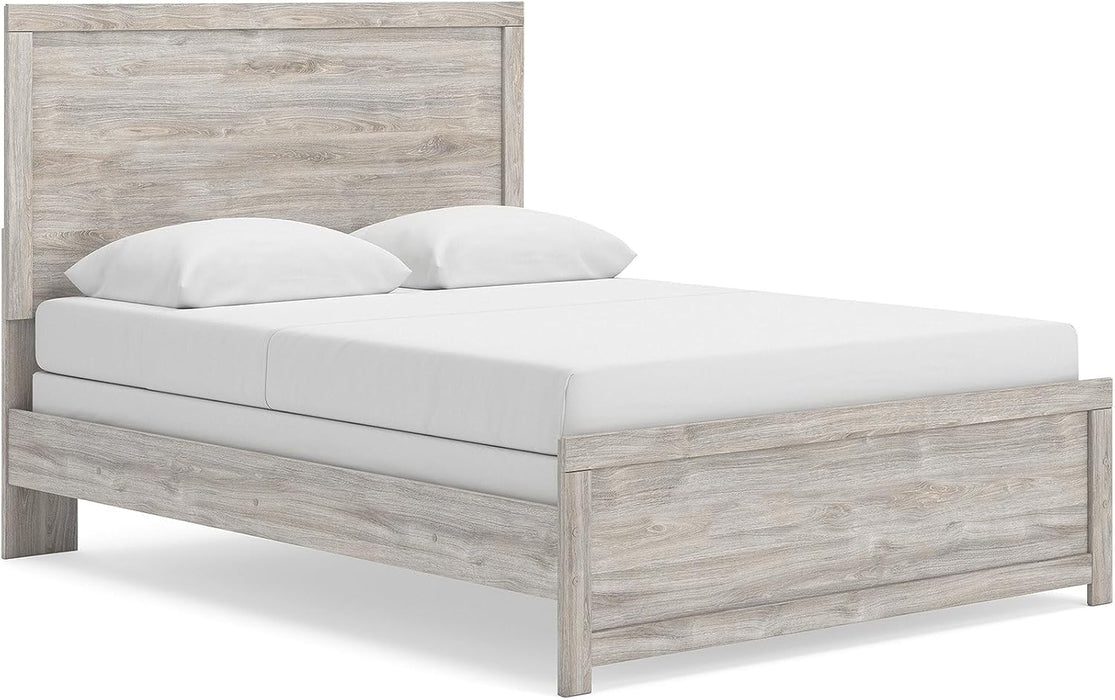 Signature Design by Ashley Jonnifer Queen Panel Bed Frame, Light Gray Bedroom Furniture with Panel Headboard, Engineered Wood and Decorative Laminate, Relaxed Casual Style