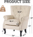 Ivory White Luxurious PU Leather Wingback Armchair