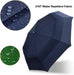 Large Folding Golf Umbrella - Compact Mens Umbrellas Travel Rain and Windproof 54Inch Collapsible Automatic Open Close Umbrella 210T Teflon Vented Double Canopy