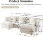 Beige Chenille 111.5 Inches Modular Sectional Sofa