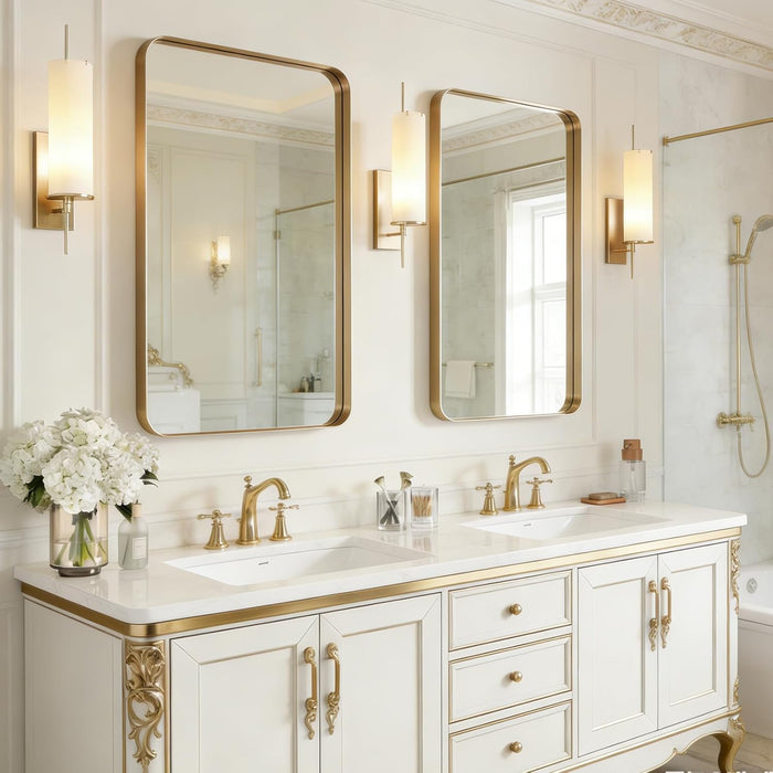 Gold Bathroom Mirrors for over Sink 24"X36" 2 Pack