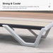 Lounge Chair Outdoor Set of 2 W/Armrest & 1 Table, Khaki