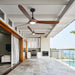72in Walnut Outdoor Ceiling Fan With Lights