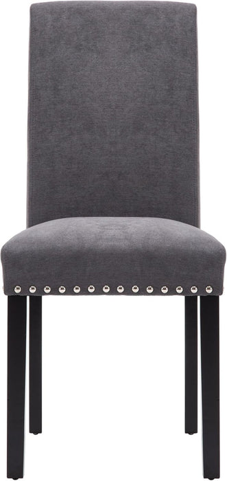 Dining Chair Upholstered Fabric Dining Chairs with Copper Nails,Set of 2,Grey
