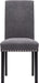 Dining Chair Upholstered Fabric Dining Chairs with Copper Nails,Set of 2,Grey