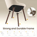 Upholstered Dining Chairs Set of 4, Modern Fabric Kitchen Chairs with Back, Wood Legs for Kitchen Dining Room Restaurant, Beige
