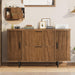 39.4Inch 2Drawer Filing Cabinet Fluted Brown Finish