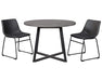 Centiar Mid Century round Dining Room Table with Metal Legs, Gray & Black