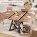 61'' Extendable Dining Table for 4 6 8, round Dining Room Table with Removable Leaf & Storage Shelf, Expandable Oval Kitchen Table with Pedestal Base, Modern Industrial Space Saving（Vintage）