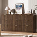 63" Wide Fluted 10-Drawer Dresser for Bedroom, Walnut