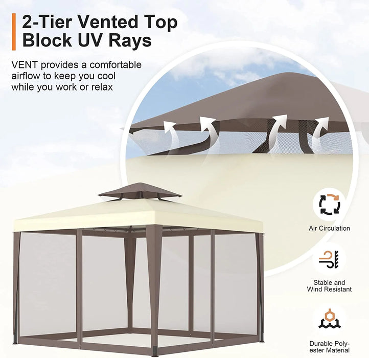 Patio Gazebo Tent 115.75 X 115.75 In, Outdoor Canopy Shelter