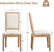 French Country Dining Chairs Set of 2, Upholstered Dining Room Chairs with Back Farmhouse Kitchen Chairs for Living Room, Kitchen, Restaurant (Beige-Square)