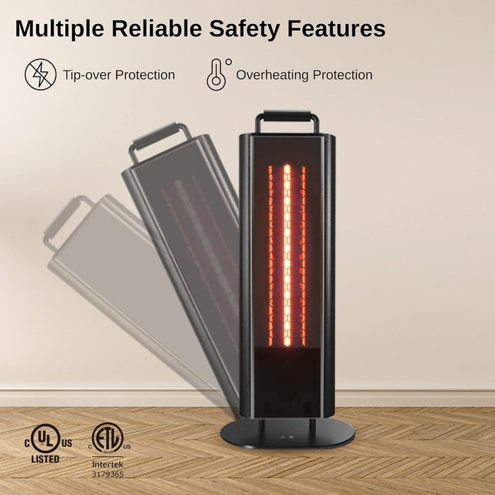 1500W Patio Heater, Table Side Portable Electric Heater with Double-Sided Heating & 3 Heating Levels, IP65 Waterproof Outdoor Heater with Remote, and Protection from Tip-Over & Overheating