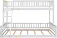White TwinXLOverQueenSpaceSavingBunkBed WithRails Premium