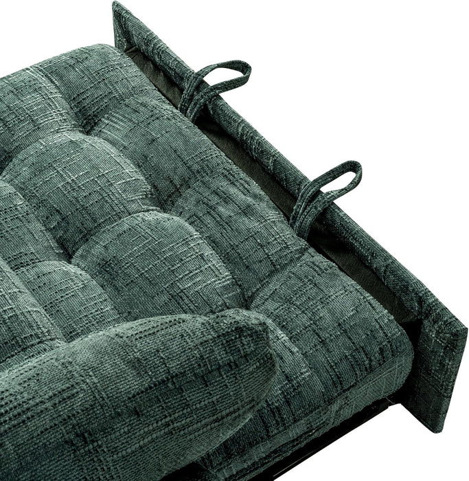 3 in 1 Sleeper Sofa Bed Reclining Convertible Couch with USB & Wheels – Adjustable Lounge Chair for Living Room Apartment 3-Seater 89.8 Inch in Green