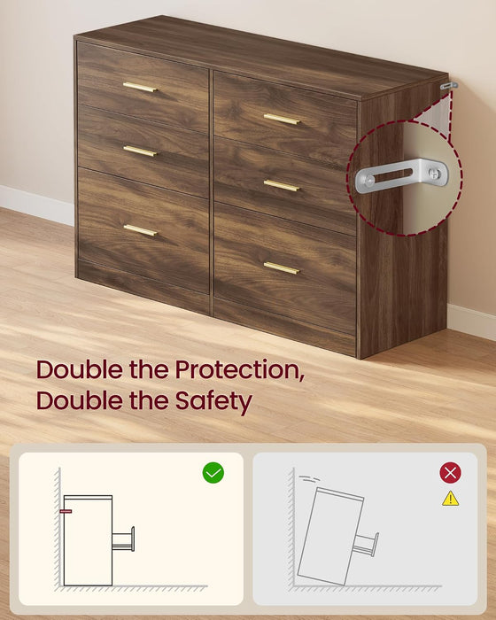 6-Drawer Dresser, Chest of Drawers, 46.9 X 15.8 X 30.7 Inches