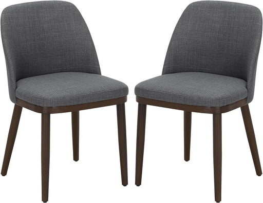 Upholstered Dining Chairs Set of 2, Modern Kitchen Side Chairs with Open Back for Dining Room Restaurant, Grey