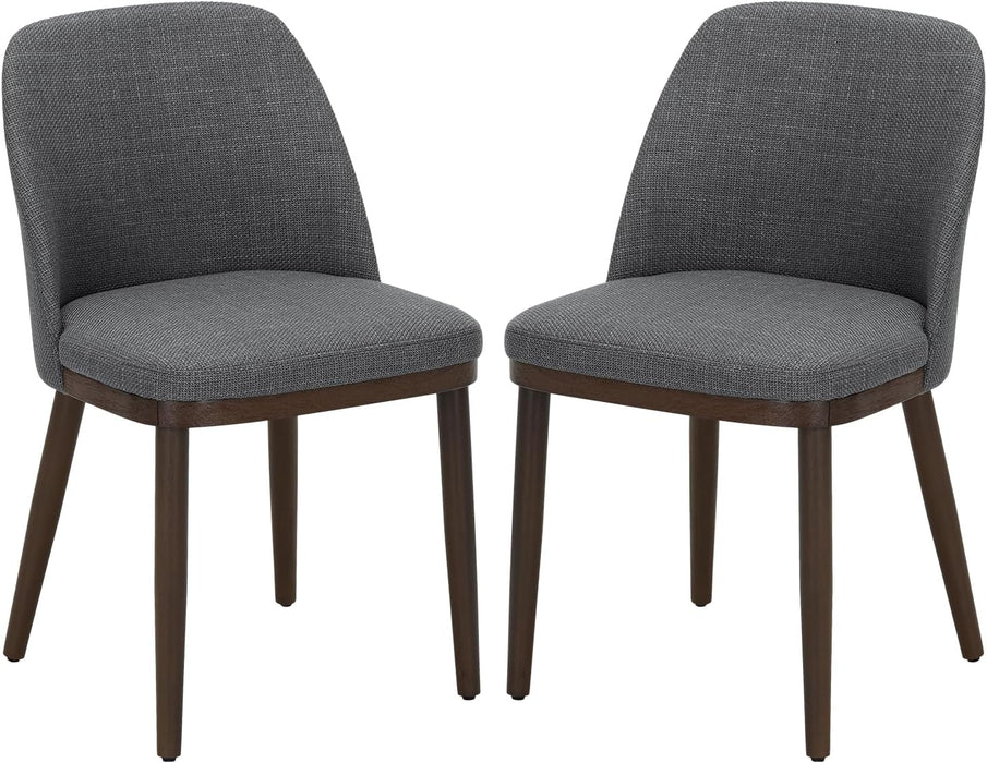 Upholstered Dining Chairs Set of 2, Modern Kitchen Side Chairs with Open Back for Dining Room Restaurant, Grey