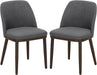 Upholstered Dining Chairs Set of 2, Modern Kitchen Side Chairs with Open Back for Dining Room Restaurant, Grey