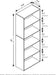 5-Tier Solid Wood Bookcase Open-Design Shelves Blackwood