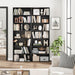 82 Inch Tall Freestanding Black Bookshelf StorageUnit